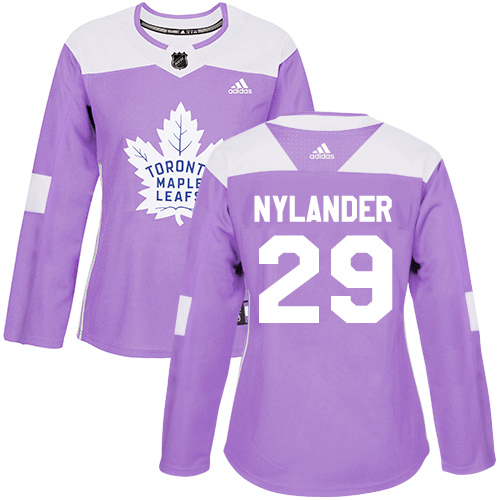 Adidas Maple Leafs #29 William Nylander Purple Authentic Fights Cancer Women's Stitched NHL Jersey